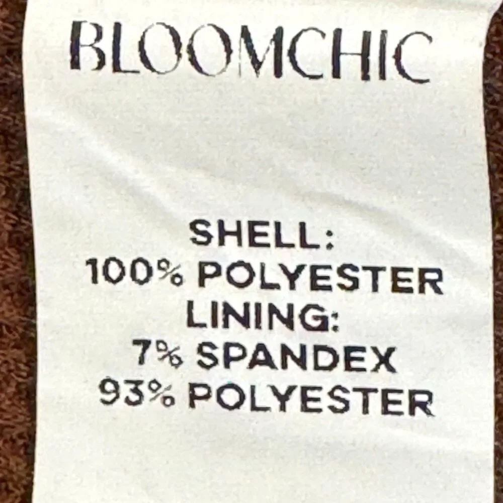 BloomChic Women's Brown Waffle Knit Blouse Floral Embroidery Size 12 - Picture 8 of 9